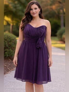 Alfred Angelo Fancy Flowy Strapless Dress Size 10